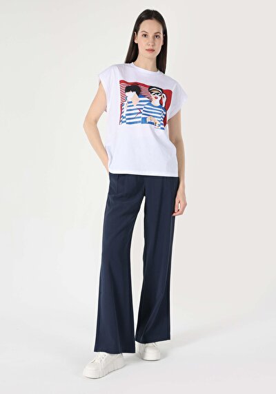 Image de T-shirt À Manches Courtes Blanc Comfort Fit  Femme