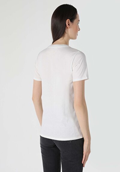 Image de T-shirt À Manches Courtes Blanc Regular Fit Femme