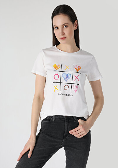 Image de T-shirt À Manches Courtes Blanc Regular Fit  Femme