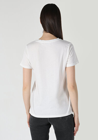 Image de T-shirt À Manches Courtes Blanc Regular Fit Femme