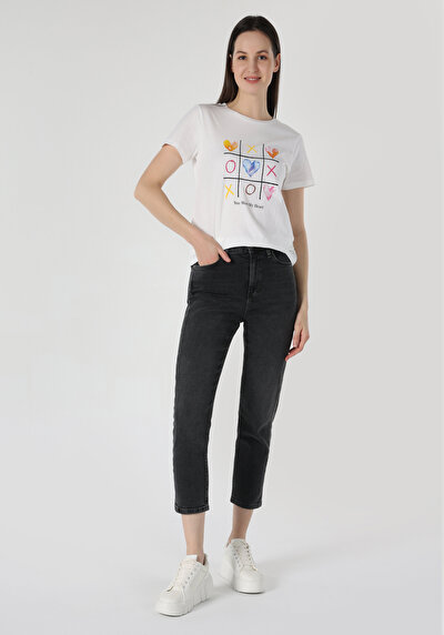 Image de T-shirt À Manches Courtes Blanc Regular Fit  Femme