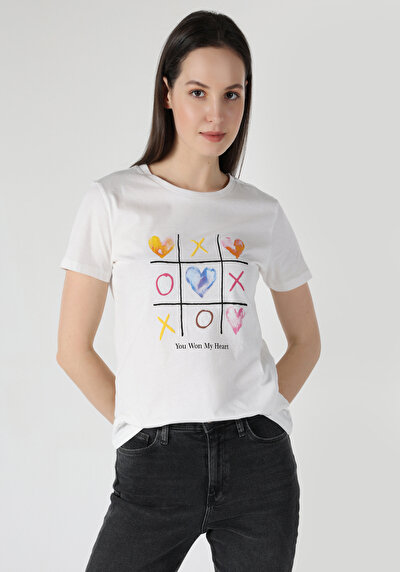 Image de T-shirt À Manches Courtes Blanc Regular Fit  Femme