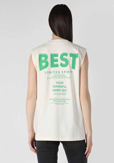 Image de T-shirt À Manches Courtes Ecru Regular Fit  Femme
