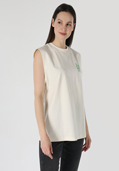 Image de T-shirt À Manches Courtes Ecru Regular Fit  Femme