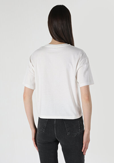 Image de T-shirt À Manches Courtes Blanc Regular Fit Femme