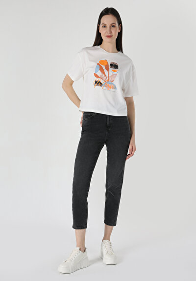 Image de T-shirt À Manches Courtes Blanc Regular Fit Femme