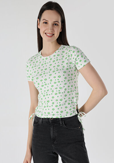 Image de T-shirt À Manches Courtes Blanc Slim Fit  Femme