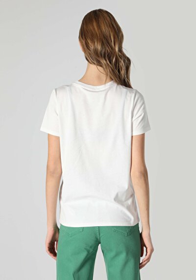 Image de T-shirt À Manches Courtes Blanc Regular Fit Femme
