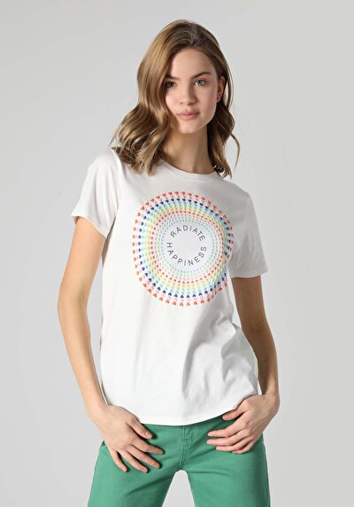 Image de T-shirt À Manches Courtes Blanc Regular Fit Femme