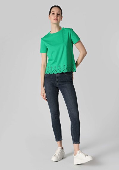 Image de T-shirt À Manches Courtes Vert Regular Fit Femme