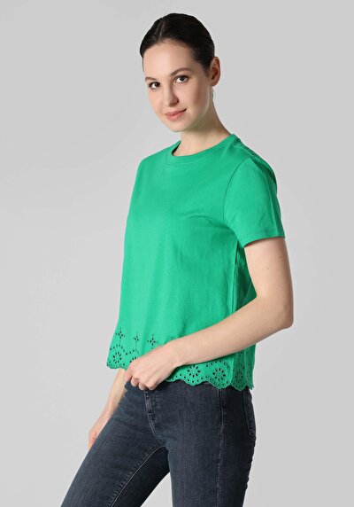 Image de T-shirt À Manches Courtes Vert Regular Fit Femme