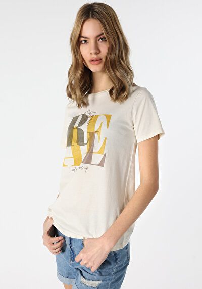 Image de T-shirt À Manches Courtes Blanc Regular Fit  Femme