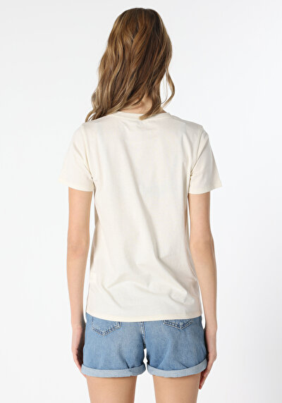Image de T-shirt À Manches Courtes Blanc Regular Fit Femme