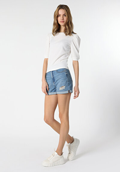 Image de T-shirt À Manches Courtes Blanc Regular Fit Femme