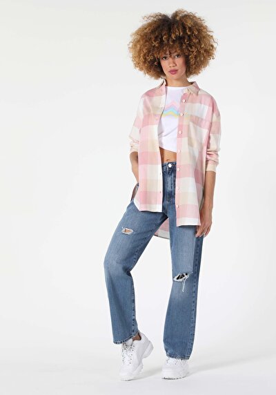 Image de Chemise À Manches Longues Rose Relaxed Fit   Femme