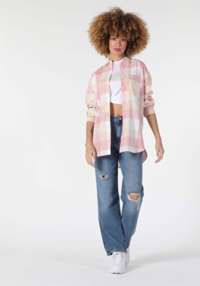 Image de Chemise À Manches Longues Rose Relaxed Fit   Femme