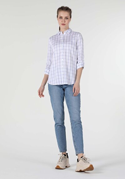 Image de Chemise À Manches Longues Blanc Regular Fit Femme