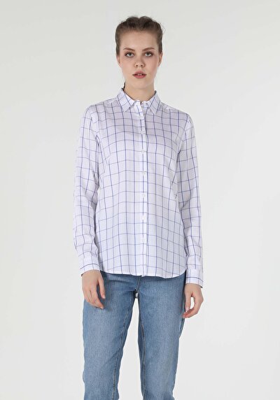 Image de Chemise À Manches Longues Blanc Regular Fit   Femme