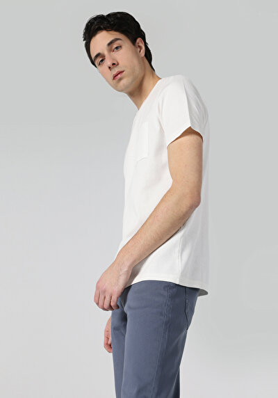 Image de T-shirt À Manches Courtes Blanc Regular Fit Jakarli Homme