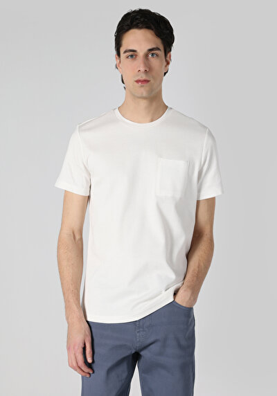 Image de T-shirt À Manches Courtes Blanc Regular Fit Jakarli Homme