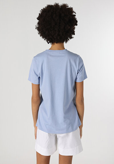 Image de T-shirt À Manches Courtes Bleu Regular Fit  Femme