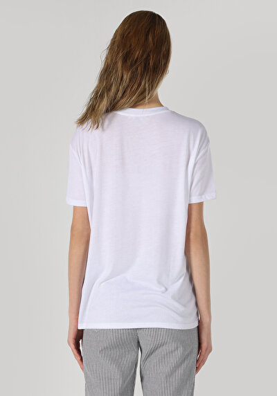 Image de T-shirt À Manches Courtes Blanc Regular Fit Femme