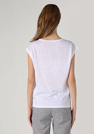 Image de T-shirt À Manches Courtes Blanc Regular Fit Femme