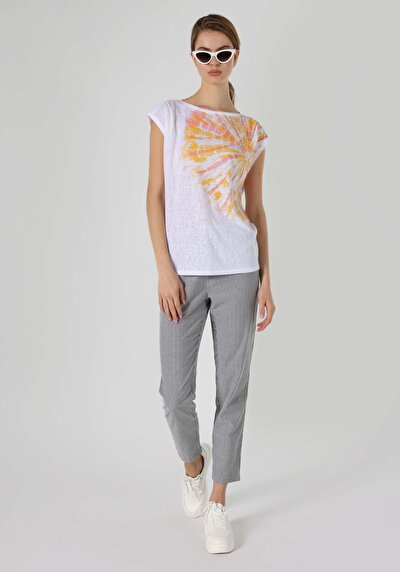 Image de T-shirt À Manches Courtes Blanc Regular Fit  Femme