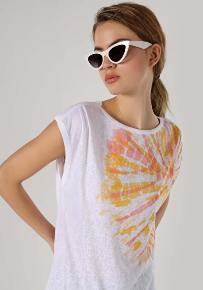 Image de T-shirt À Manches Courtes Blanc Regular Fit  Femme
