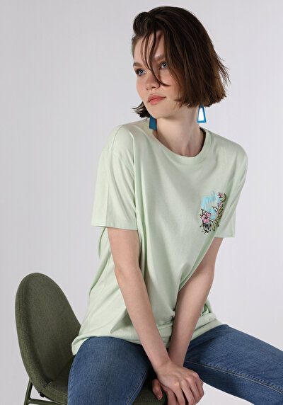 Image de T-shirt À Manches Courtes Vert Comfort Fit  Femme