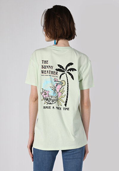 Image de T-shirt À Manches Courtes Vert Comfort Fit  Femme