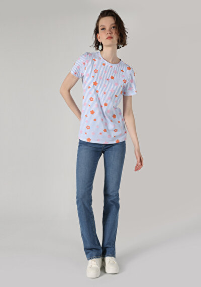 Image de T-shirt À Manches Courtes Multicolou Regular Fit Femme