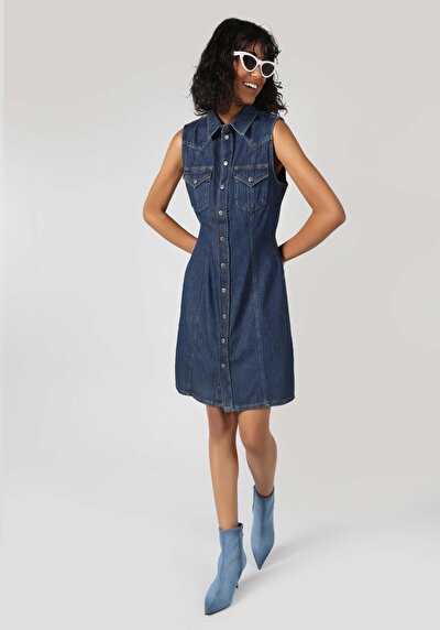 Image de Robe Bleu Slim Fit Femme