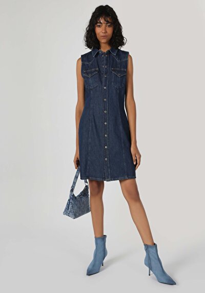 Afficher les détails de Robe Bleu Slim Fit    Femme