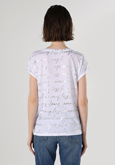 Image de T-shirt À Manches Courtes Blanc Regular Fit Femme