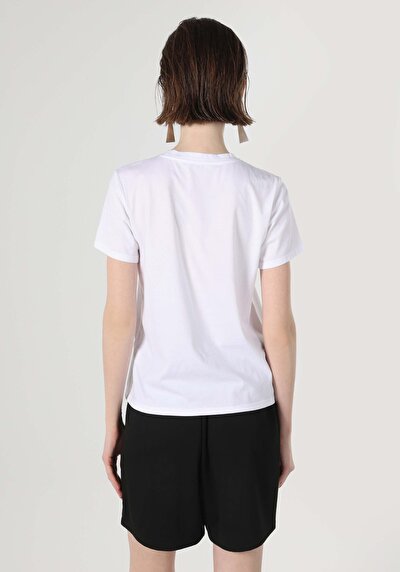 Image de T-shirt À Manches Courtes Blanc Regular Fit Femme