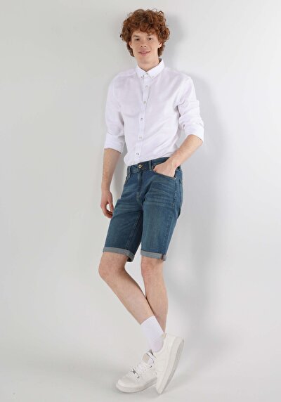 Image de Chemise À Manches Longues Blanc Slim Fit   Homme