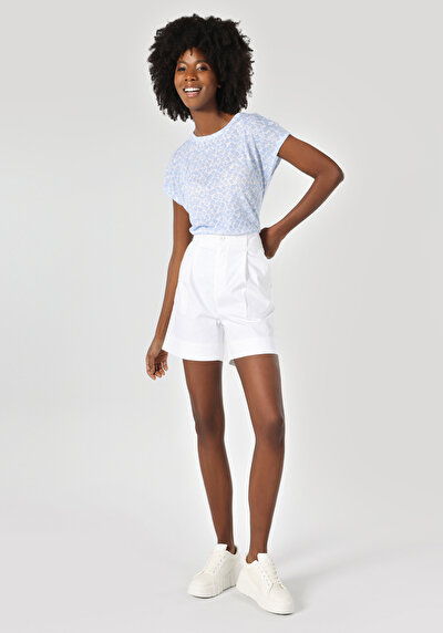 Image de T-shirt À Manches Courtes Bleu Regular Fit  Femme