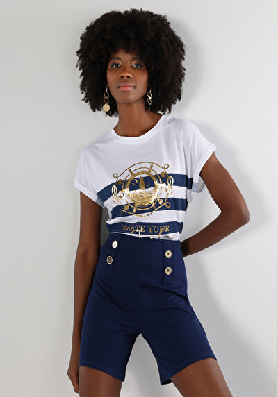 Image de T-shirt À Manches Courtes Blanc Regular Fit Femme