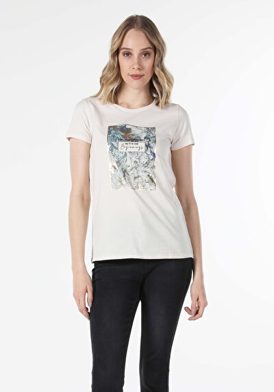 Image de T-shirt À Manches Courtes Blanc Regular Fit  Femme