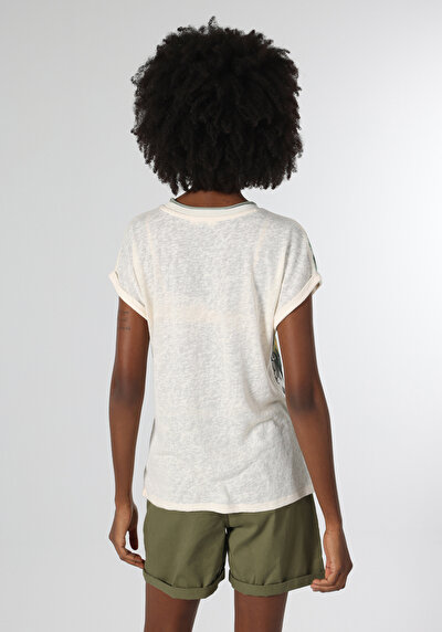 Image de T-shirt À Manches Courtes Blanc Regular Fit Femme
