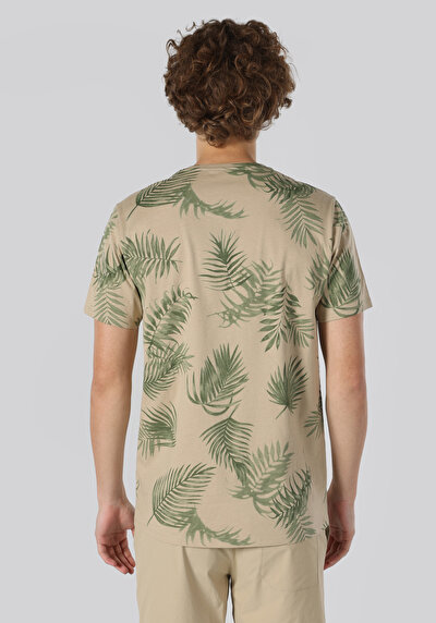 Image de T-shirt À Manches Courtes Beige Regular Fit Homme