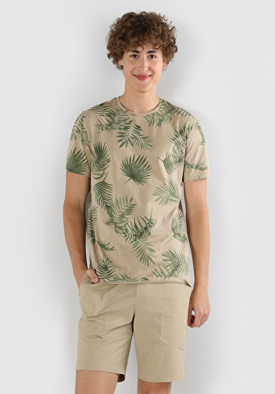 Image de T-shirt À Manches Courtes Beige Regular Fit  Homme