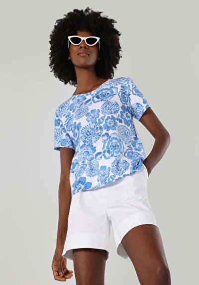 Afficher les détails de T-shirt À Manches Courtes Multicolou Regular Fit  Femme