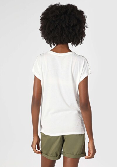 Image de T-shirt À Manches Courtes Blanc Regular Fit Femme