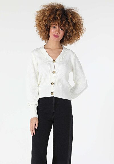 Image de Cardigan Tricot Blanc Regular Fit Femme