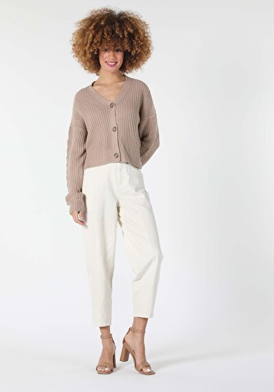Image de Cardigan Tricot Beige Comfort Fit Femme