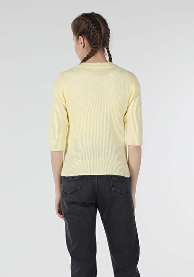 Image de Cardigan Tricot Jaune Slim Fit Femme