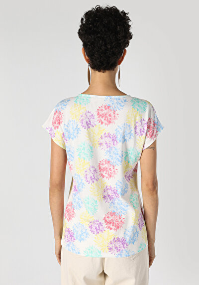 Image de T-shirt À Manches Courtes Multicolou Regular Fit  Femme