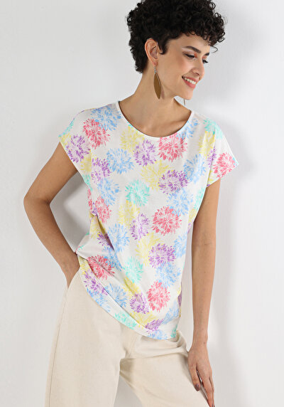 Image de T-shirt À Manches Courtes Multicolou Regular Fit Femme